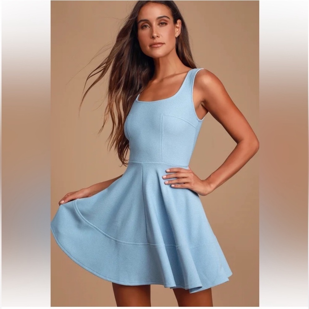 Lulus Home‎ Before Daylight Periwinkle Blue Sleeveless Skater Dress Sz 1X